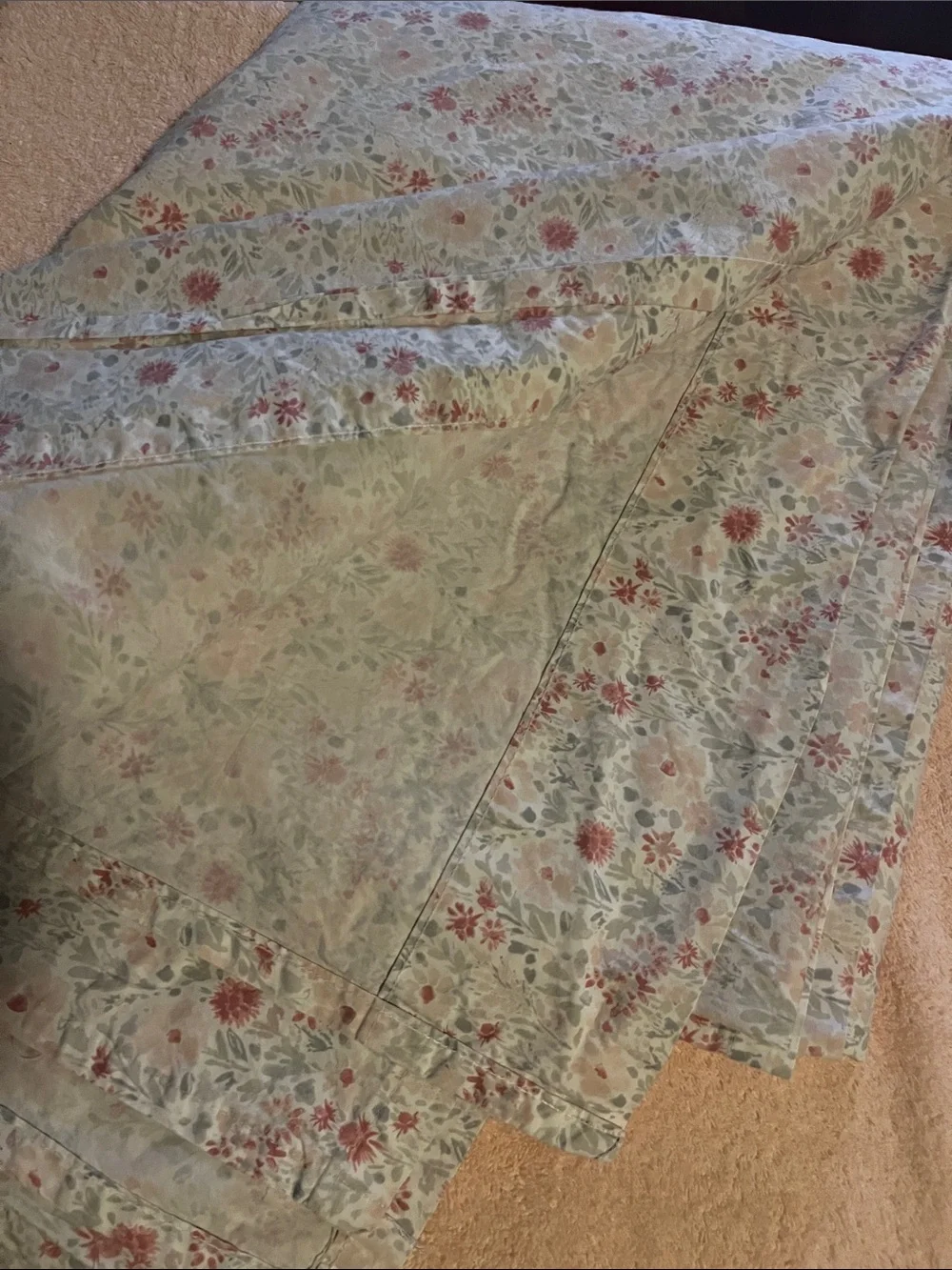 Vintage Ralph Lauren Floral Watercolor in Peach and Coral sheet